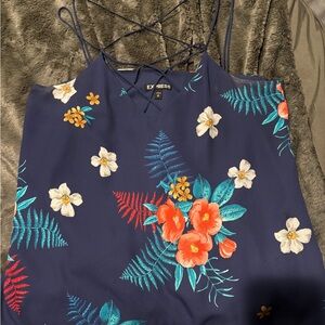 Express Navy Floral Camisole